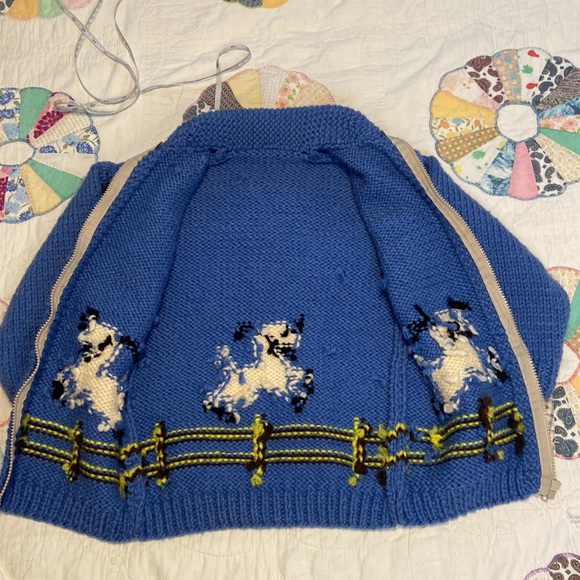 Vintage Handmade heavy-knit sheep graphic sweater - Picture 4 of 8